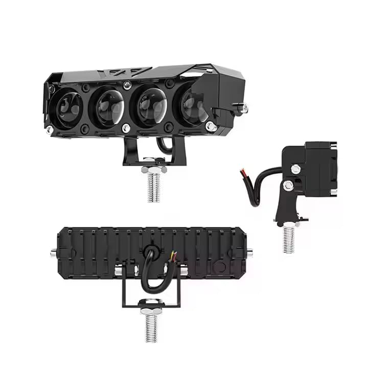 NIGHT LIFE LED Motorcycle Auxiliary Fog Light 4 Lens 80W Dual Color White Amber 3000K 6000K Driving Lamp Waterproof Aluminum Housing for Bike Car Truck Off