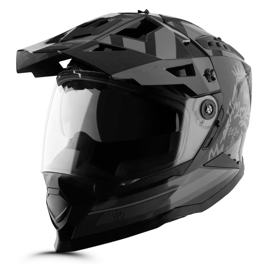 Dirt-X Trial Full Face Motorcycle Helmet with Shock Absorbing Shell, Aerodynamic Design, Ventilated Interior, Off -Road Ready, Racing Fit – Black...