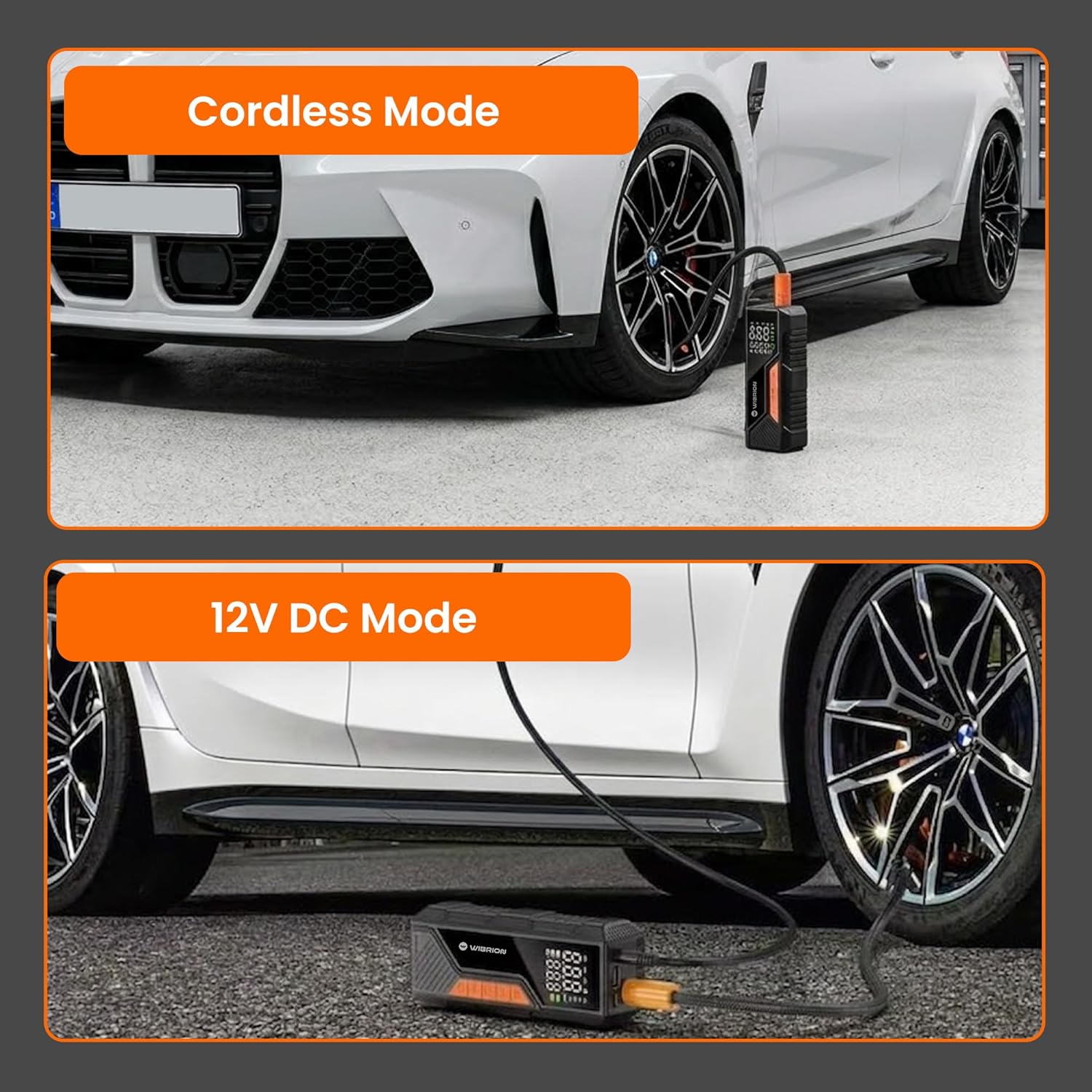 Portable 3-in-1 Cordless & Corded Tire Inflator, 2X Faster | 150 PSI, 6000mAh Long Run Time Battery | Type C Charging, 12V DC Output for Car